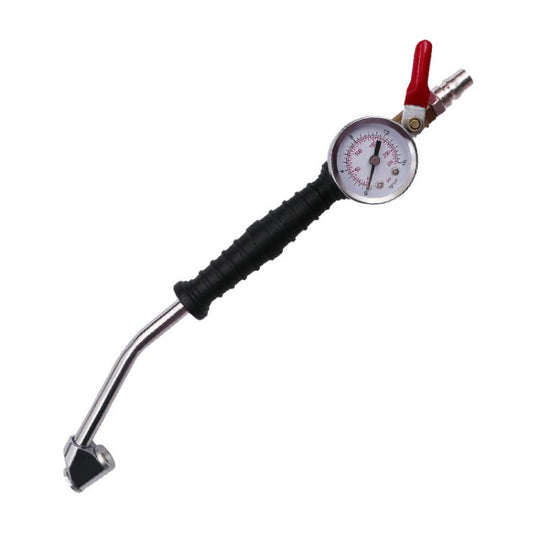 Truck Tire Extended Quick-Inflation Rod With Tire Pressure Gauge(Elbow)