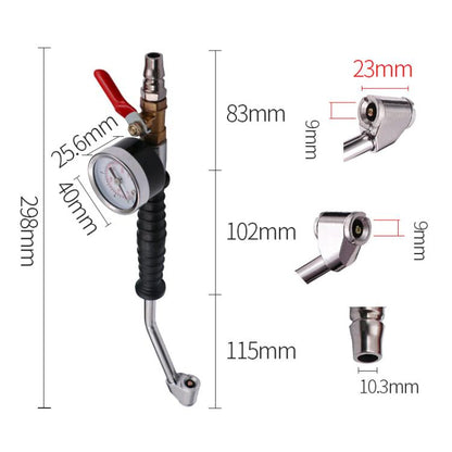 Truck Tire Extended Quick-Inflation Rod With Tire Pressure Gauge(Elbow) - Inflatable Pump by buy2fix | Online Shopping UK | buy2fix