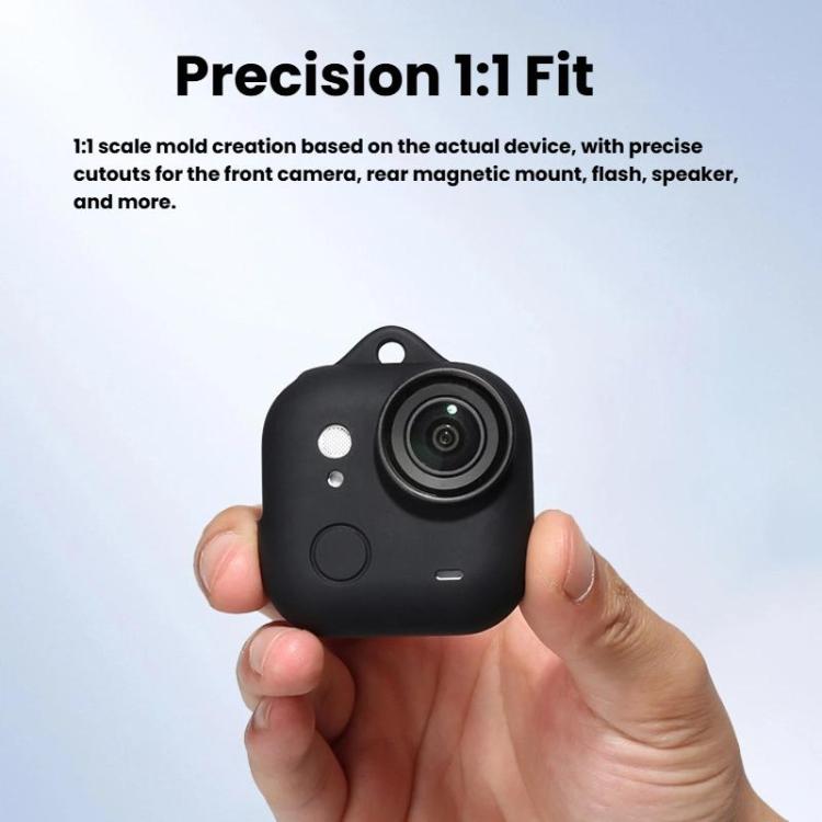 For Insta360 GO Ultra Silicone Case & Lens Cap Set with Lanyard  Anti-Scratch Camera Body Protector(Black) - Case & Bags by buy2fix | Online Shopping UK | buy2fix