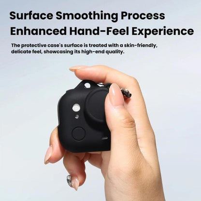 For Insta360 GO Ultra Silicone Case & Lens Cap Set with Lanyard  Anti-Scratch Camera Body Protector(Black) - Case & Bags by buy2fix | Online Shopping UK | buy2fix