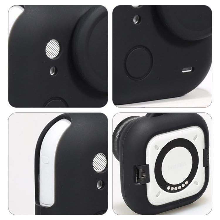 For Insta360 GO Ultra Silicone Case & Lens Cap Set with Lanyard  Anti-Scratch Camera Body Protector(Black) - Case & Bags by buy2fix | Online Shopping UK | buy2fix