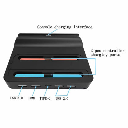 For Nintendo Switch 2 Console Controller KJH Charging Dock Station With 1080P 60Hz HDMI Output(Black) - Charger & Power by KJH | Online Shopping UK | buy2fix