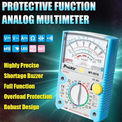 ProsKit MT-2019 Analog Multimeter 24 Range Mechanical High Precision Universal Meter - Digital Multimeter by ProsKit | Online Shopping UK | buy2fix