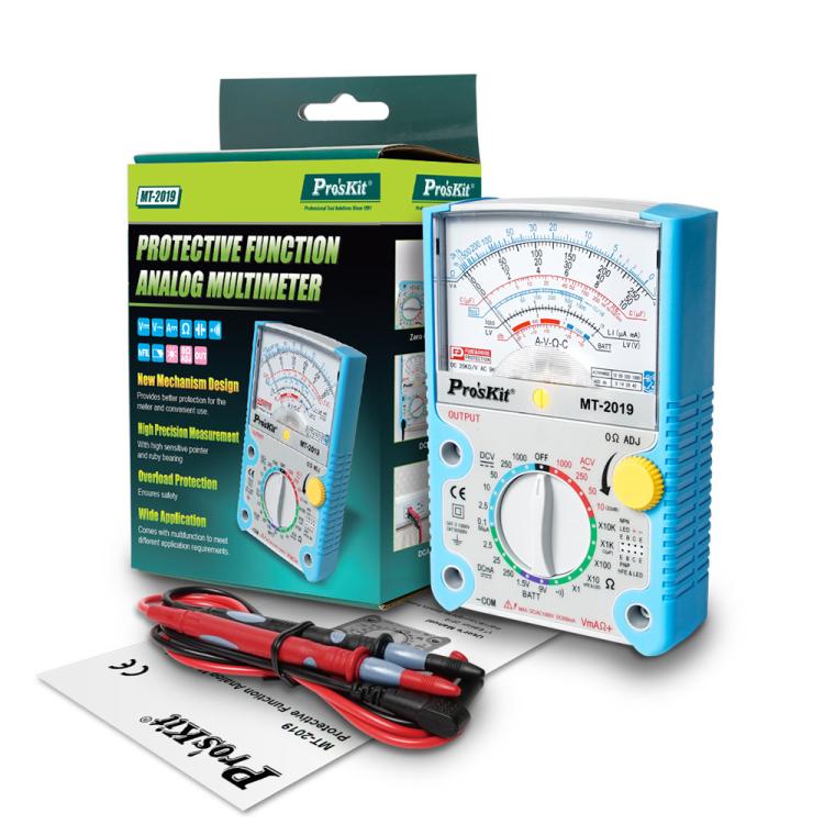 ProsKit MT-2019 Analog Multimeter 24 Range Mechanical High Precision Universal Meter - Digital Multimeter by ProsKit | Online Shopping UK | buy2fix