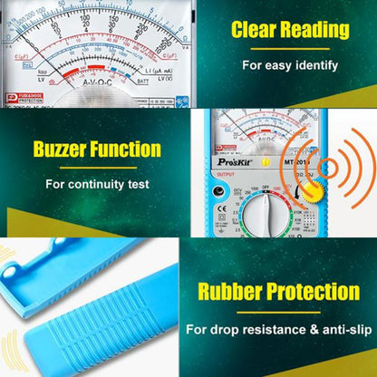 ProsKit MT-2019 Analog Multimeter 24 Range Mechanical High Precision Universal Meter - Digital Multimeter by ProsKit | Online Shopping UK | buy2fix