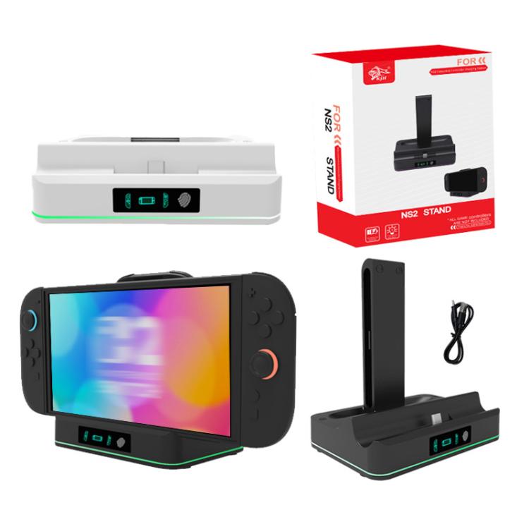 For Nintendo Switch 2 & Joy-Con Controllers KJH Charging Dock With Ambient Lighting(Black) - Charger & Power by KJH | Online Shopping UK | buy2fix