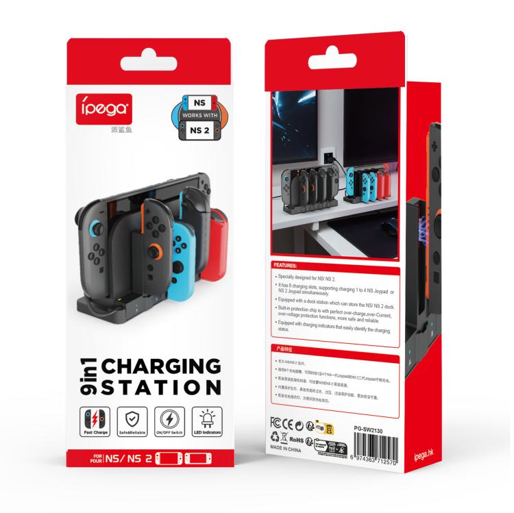 For Nintendo Switch 2/Switch Console Controller ipega 8-in-1 Charging Dock Fast Charging Station - Charger & Power by buy2fix | Online Shopping UK | buy2fix