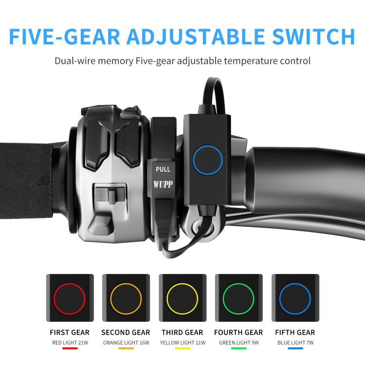 1pair Waterproof Heated Motorcycle Grips With Five-gear Adjustment(Black) - Grips by buy2fix | Online Shopping UK | buy2fix