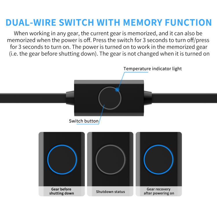 1pair Waterproof Heated Motorcycle Grips With Five-gear Adjustment(Black) - Grips by buy2fix | Online Shopping UK | buy2fix