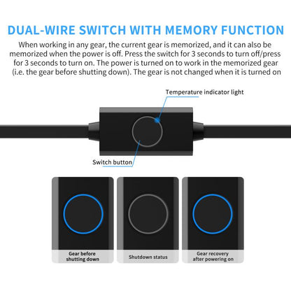 1pair Waterproof Heated Motorcycle Grips With Five-gear Adjustment(Black) - Grips by buy2fix | Online Shopping UK | buy2fix