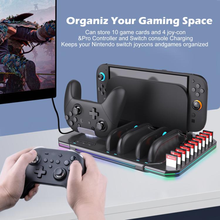 For Nintendo Switch 2 Multi-function Cooling Charging Dock Station With RGB Lighting & Card Slots - Charger & Power by buy2fix | Online Shopping UK | buy2fix