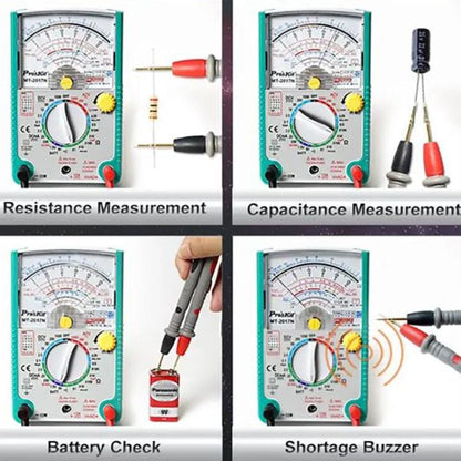 ProsKit MT-2017N Analog Multimeter 26 Range Misoperation-Proof Burn-Proof Electrical Meter - Current & Voltage Tester by ProsKit | Online Shopping UK | buy2fix