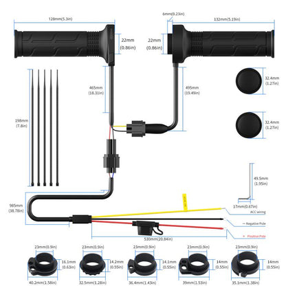 ACC Cable Motorcycle 6-speed Memory Heated Throttle Grip(Rubber) - Grips by WUPP | Online Shopping UK | buy2fix