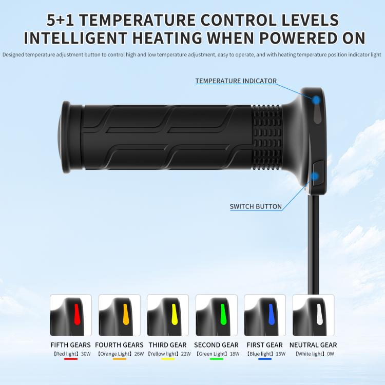 ACC Cable Motorcycle 6-speed Memory Heated Throttle Grip(Rubber) - Grips by WUPP | Online Shopping UK | buy2fix