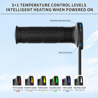 ACC Cable Motorcycle 6-speed Memory Heated Throttle Grip(Rubber) - Grips by WUPP | Online Shopping UK | buy2fix