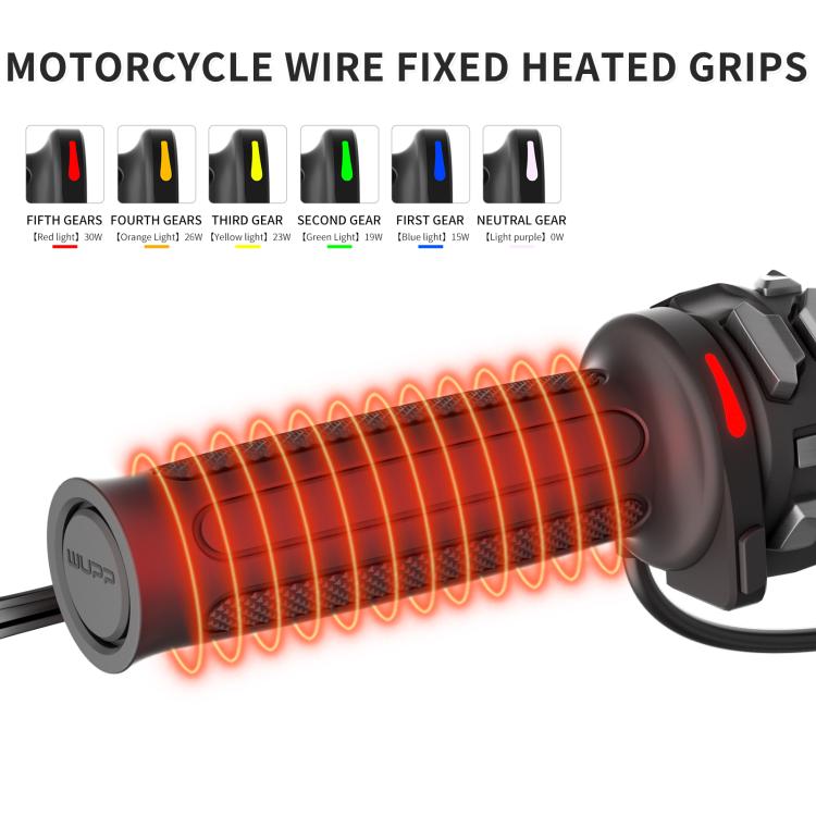 WUPP Integrated ACC Line Motorcycle 6-speed Memory Electric Heating Throttle Handle(Rubber) - Grips by WUPP | Online Shopping UK | buy2fix