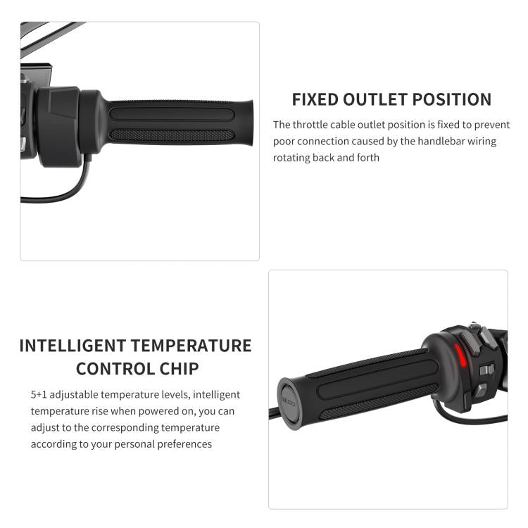 WUPP Integrated ACC Line Motorcycle 6-speed Memory Electric Heating Throttle Handle(Rubber) - Grips by WUPP | Online Shopping UK | buy2fix