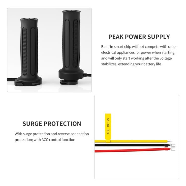 WUPP Integrated ACC Line Motorcycle 6-speed Memory Electric Heating Throttle Handle(Rubber) - Grips by WUPP | Online Shopping UK | buy2fix