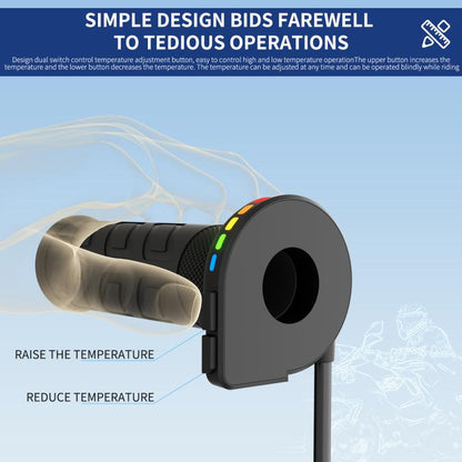 WUPP Rainbow Light Heated Motorcycle Handlebar Grips With Memory Function(Dual Switch/Right Hand 25mm) - Grips by WUPP | Online Shopping UK | buy2fix