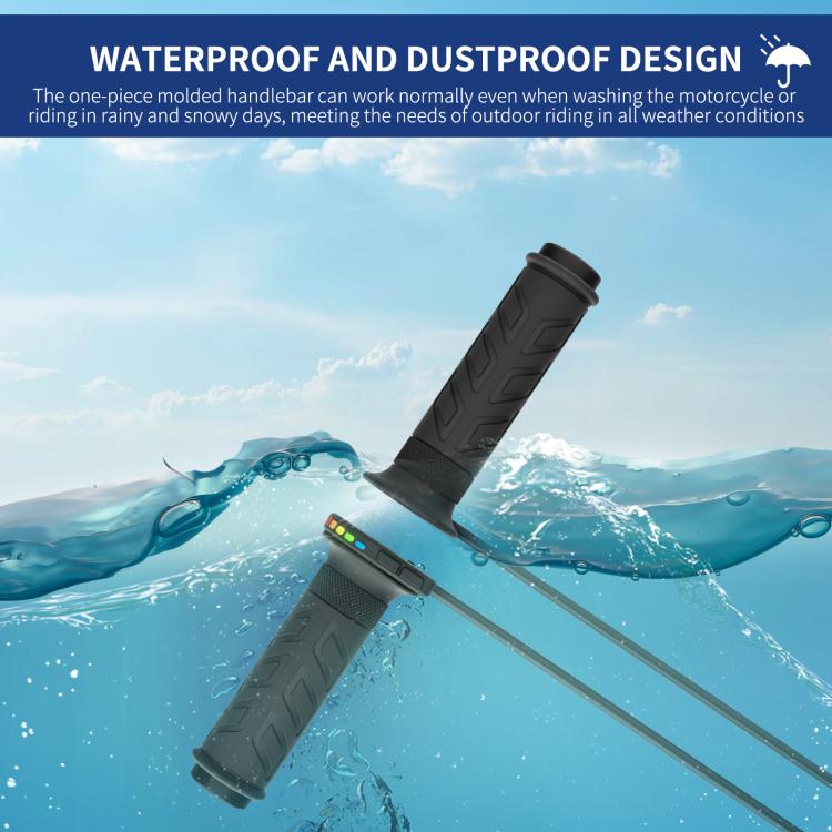 WUPP Rainbow Light Heated Motorcycle Handlebar Grips With Memory Function(Dual Switch/Right Hand 25mm) - Grips by WUPP | Online Shopping UK | buy2fix