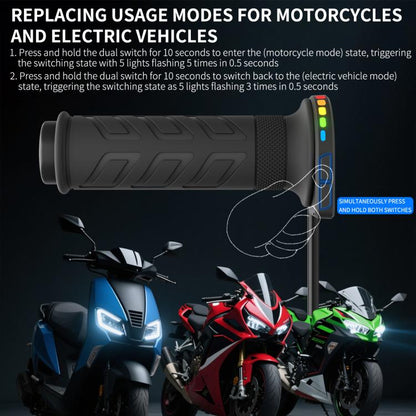 WUPP Rainbow Light Heated Motorcycle Handlebar Grips With Memory Function(Dual Switch/Right Hand 25mm) - Grips by WUPP | Online Shopping UK | buy2fix