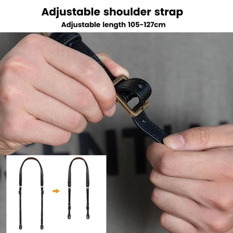 Cwatcun D222 Medium Comfortable DSLR Camera Universal Shoulder Strap Leather Quick Release Strap(Black) - Camera Strap by Cwatcun | Online Shopping UK | buy2fix