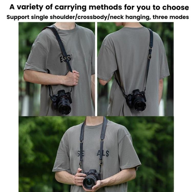 Cwatcun D222 Medium Comfortable DSLR Camera Universal Shoulder Strap Leather Quick Release Strap(Black) - Camera Strap by Cwatcun | Online Shopping UK | buy2fix