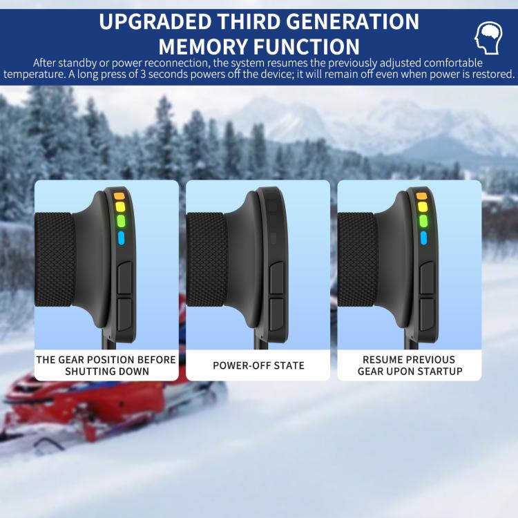 Rainbow Light ATV Heated Handlebars With Memory Function(Dual Switch/Right Hand 25mm) - Grips by buy2fix | Online Shopping UK | buy2fix