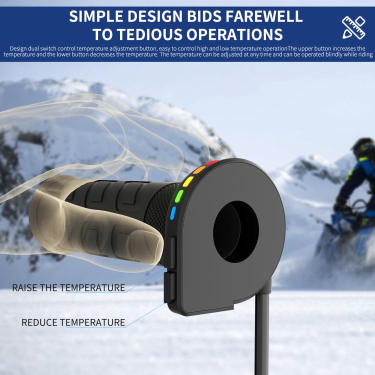 Rainbow Light ATV Heated Handlebars With Memory Function(Dual Switch/Right Hand 25mm) - Grips by buy2fix | Online Shopping UK | buy2fix