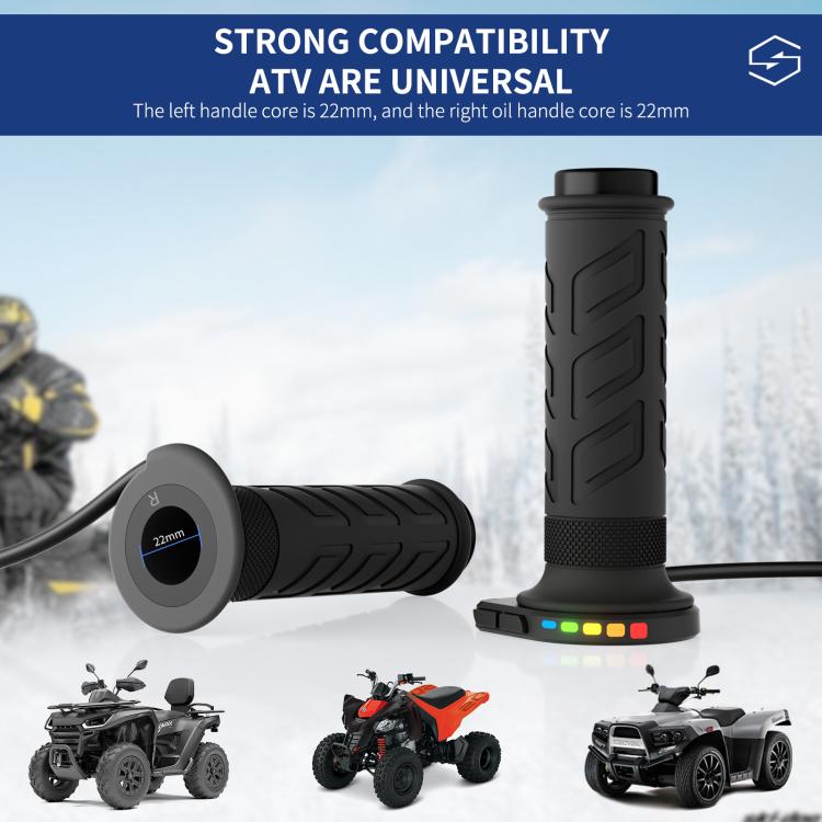 Rainbow Light ATV Heated Handlebars With Memory Function(Dual Switch/Right Hand 25mm) - Grips by buy2fix | Online Shopping UK | buy2fix