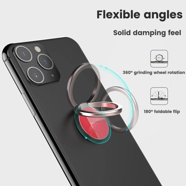 AhaStyle ST12 Metal Ring Clip Phone Stand Aluminum Alloy Adhesive Mount(Red White Blue) - Ring Holder by AhaStyle | Online Shopping UK | buy2fix