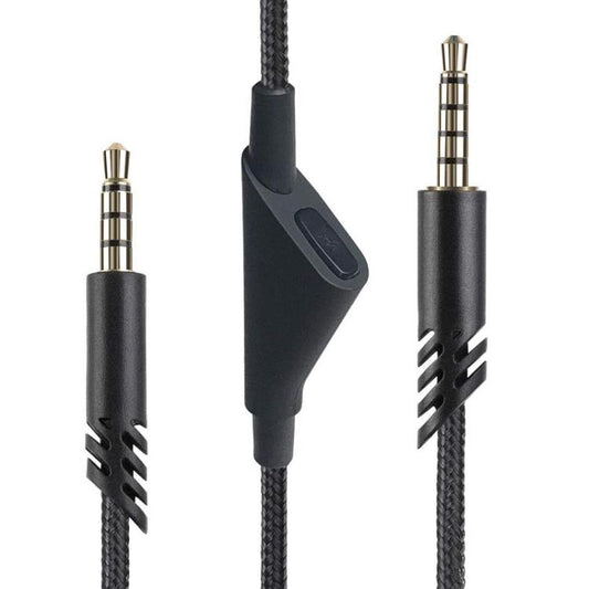 For Logitech Astro A10 / A40 / A30 2m Gaming Headset Cable Braided Audio Cable, Style: Black Button - Headset Accessories by buy2fix | Online Shopping UK | buy2fix