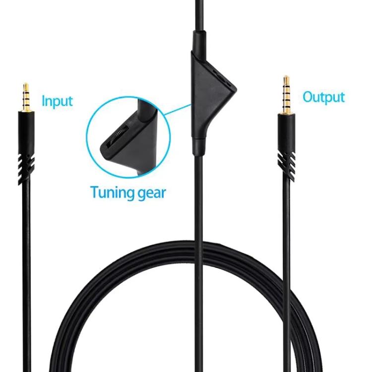 For Logitech Astro A10 / A40 / A30 Gaming Headset Cable Braided Audio Cable, Style: Black Square - Headset Accessories by buy2fix | Online Shopping UK | buy2fix