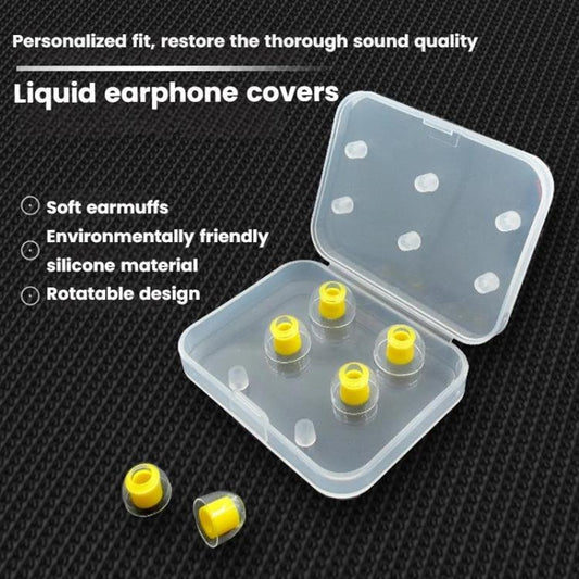 6pcs /Box Food Grade Liquid Silicone Ear Tips HIFI Earphones Earbuds(Transparent Yellow) - Anti-dust & Ear Caps by buy2fix | Online Shopping UK | buy2fix