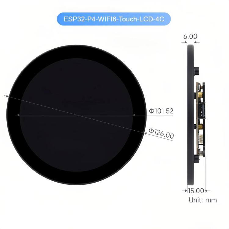 WAVESHARE 31523 ESP32-P4 Touch Circular LCD Screen Development Board, Spec: 4 inch - LCD & LED Display Module by WAVESHARE | Online Shopping UK | buy2fix