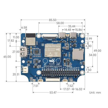 WAVESHARE 31523 ESP32-P4 Touch Circular LCD Screen Development Board, Spec: 4 inch - LCD & LED Display Module by WAVESHARE | Online Shopping UK | buy2fix