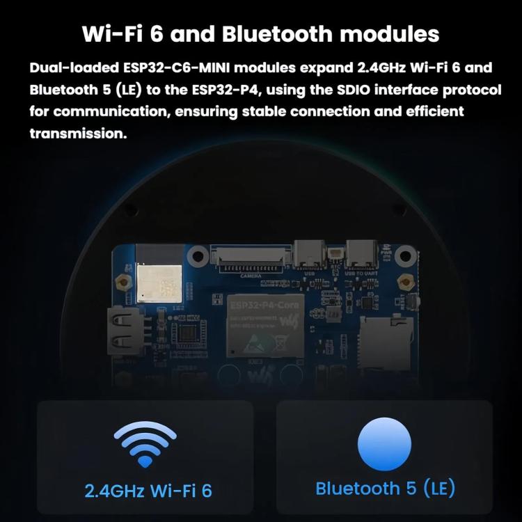 WAVESHARE 31523 ESP32-P4 Touch Circular LCD Screen Development Board, Spec: 3.4 inch - LCD & LED Display Module by WAVESHARE | Online Shopping UK | buy2fix