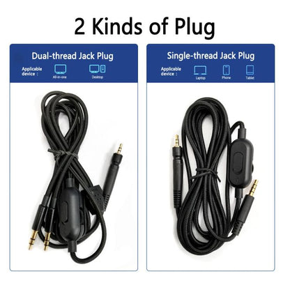 Single Plug 2m Tuning Edition Headphone Cable For Sennheiser GAME ONE / GAME ZERO / PC 373D / GSP350 / GSP500 / GSP600 - Headset Accessories by buy2fix | Online Shopping UK | buy2fix