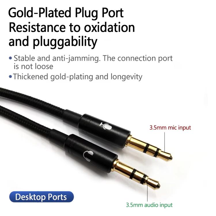 Dual Plug 2m Tuning Edition Headphone Cable For Sennheiser GAME ONE / GAME ZERO / PC 373D / GSP350 / GSP500 / GSP600 - Headset Accessories by buy2fix | Online Shopping UK | buy2fix