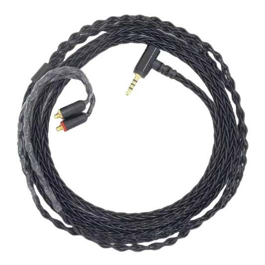 1.2m 8 Core Single Crystal Copper Silver Plated MMCX Headphone Upgrade Cable, For Shure SE215 / SE535 / SE846 / UE900, Color: Black 2.5mm Balance - Headset Accessories by buy2fix | Online Shopping UK | buy2fix