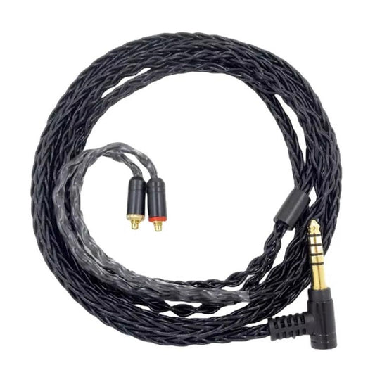 1.2m 8 Core Single Crystal Copper Silver Plated MMCX Headphone Upgrade Cable, For Shure SE215 / SE535 / SE846 / UE900, Color: Black 4.4mm Balance - Headset Accessories by buy2fix | Online Shopping UK | buy2fix