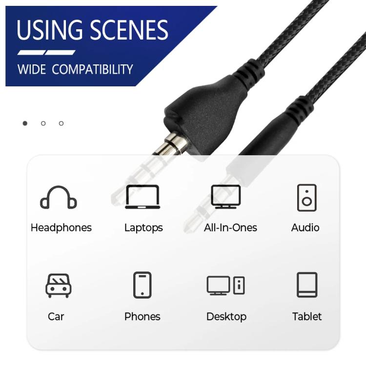 For Alienware AW920H Gaming Headset Cable Audio Microphone Cable, Length: 1.8m(White) - Headset Accessories by buy2fix | Online Shopping UK | buy2fix