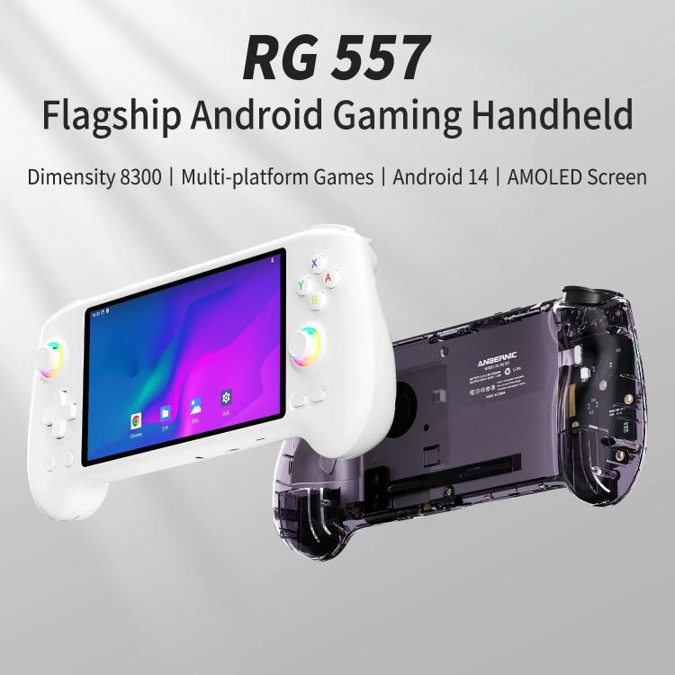 ANBERNIC RG557 Handheld Game Console 5.48-Inch AMOLED Screen Android 14 Video Game Player 12+256G(Transparent Purple) - Pocket Console by ANBERNIC | Online Shopping UK | buy2fix