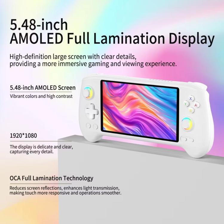 ANBERNIC RG557 Handheld Game Console 5.48-Inch AMOLED Screen Android 14 Video Game Player 12+128G(Transparent Purple) - Pocket Console by ANBERNIC | Online Shopping UK | buy2fix