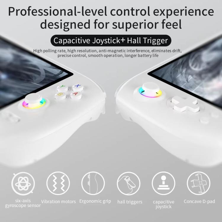 ANBERNIC RG557 Handheld Game Console 5.48-Inch AMOLED Screen Android 14 Video Game Player 12+256G(White) - Pocket Console by ANBERNIC | Online Shopping UK | buy2fix