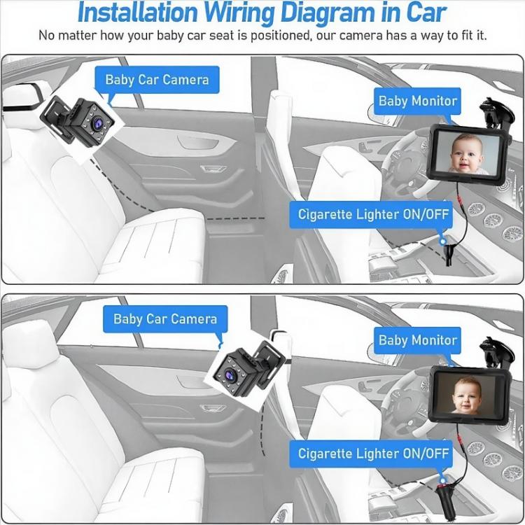 4.3 inch HD 1080P Car Baby Monitor(With USB) - Car Monitor by buy2fix | Online Shopping UK | buy2fix