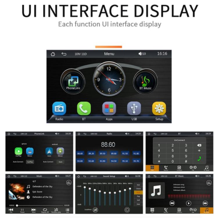 7-inch HD  Touch Screen + HD 8-light Reversing Image Wireless Carplay Car MP5 Player(X5300) - Car MP3 & MP4 & MP5 by buy2fix | Online Shopping UK | buy2fix