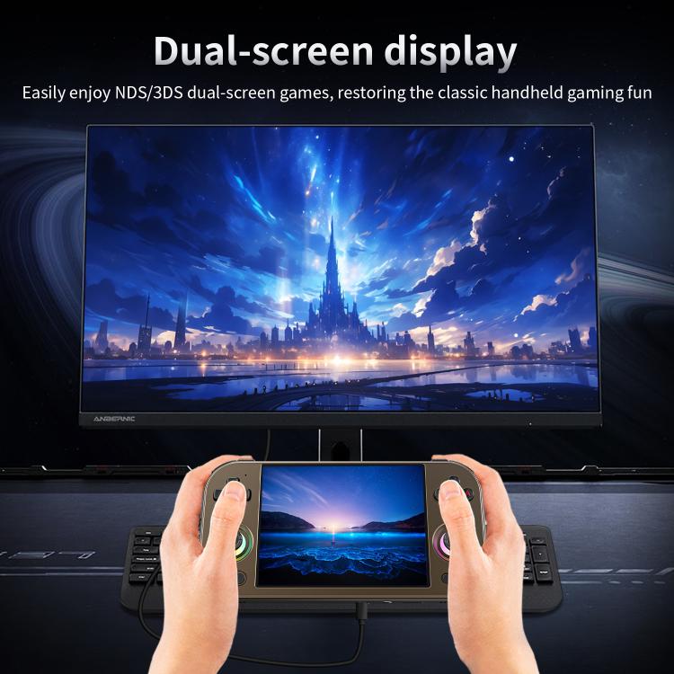 ANBERNIC RG 477M  Android 14 Handheld Game Console With Aluminum Alloy Body, 4.7-Inch LTPS In-Cell Touch Screen, 3D Hall Joystick & Self-Developed AI Assistant 128G(Silver) - Pocket Console by ANBERNIC | Online Shopping UK | buy2fix