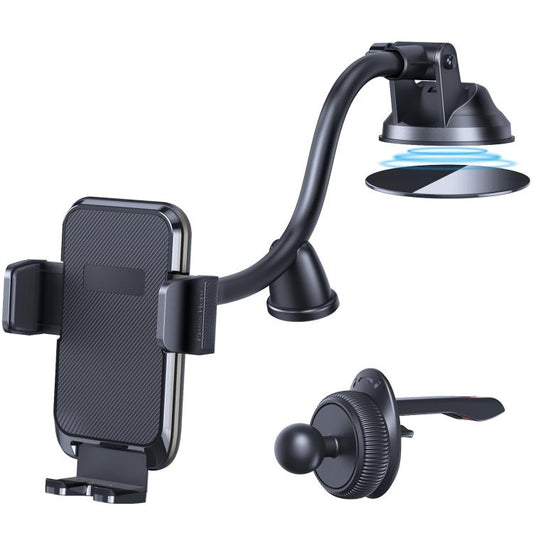 Tronwin JY02 Flexible Arm Dashboard Windshield Car Phone Holder Adjustable Suction Cup Mount(Black) - Universal Car Holders by Tronwin | Online Shopping UK | buy2fix