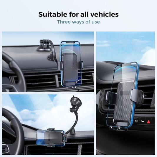 Tronwin JY02 Flexible Arm Dashboard Windshield Car Phone Holder Adjustable Suction Cup Mount(Black) - Universal Car Holders by Tronwin | Online Shopping UK | buy2fix